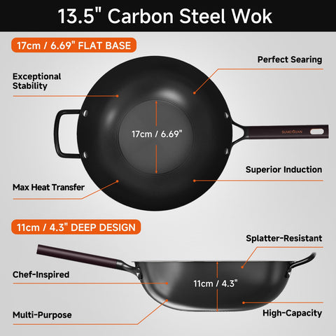 SUMEIGUAN family-size wok serves 3–6, ideal for shared meals