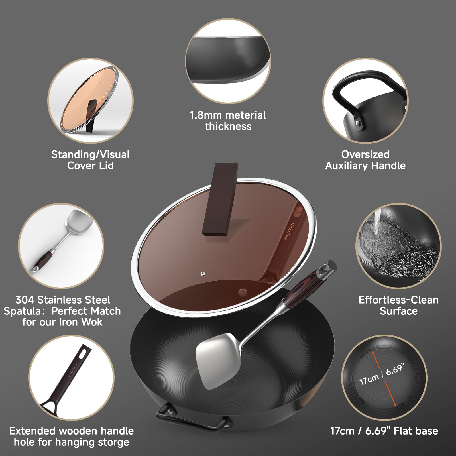 SUMEIGUAN splash-resistant design keeps your cook space cleaner