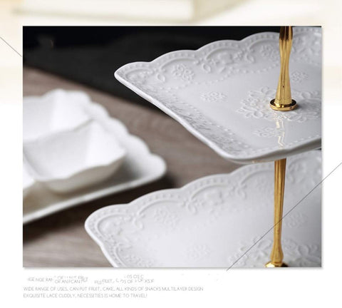 Sumerflos middle-tier 8in plate highlights balanced display for desserts.