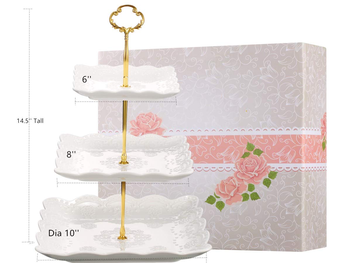 Sumerflos top-tier 6in plate emphasizes compact elegance for bite-sized treats.