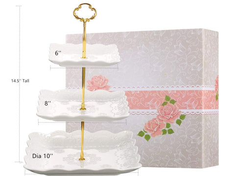 Sumerflos top-tier 6in plate emphasizes compact elegance for bite-sized treats.