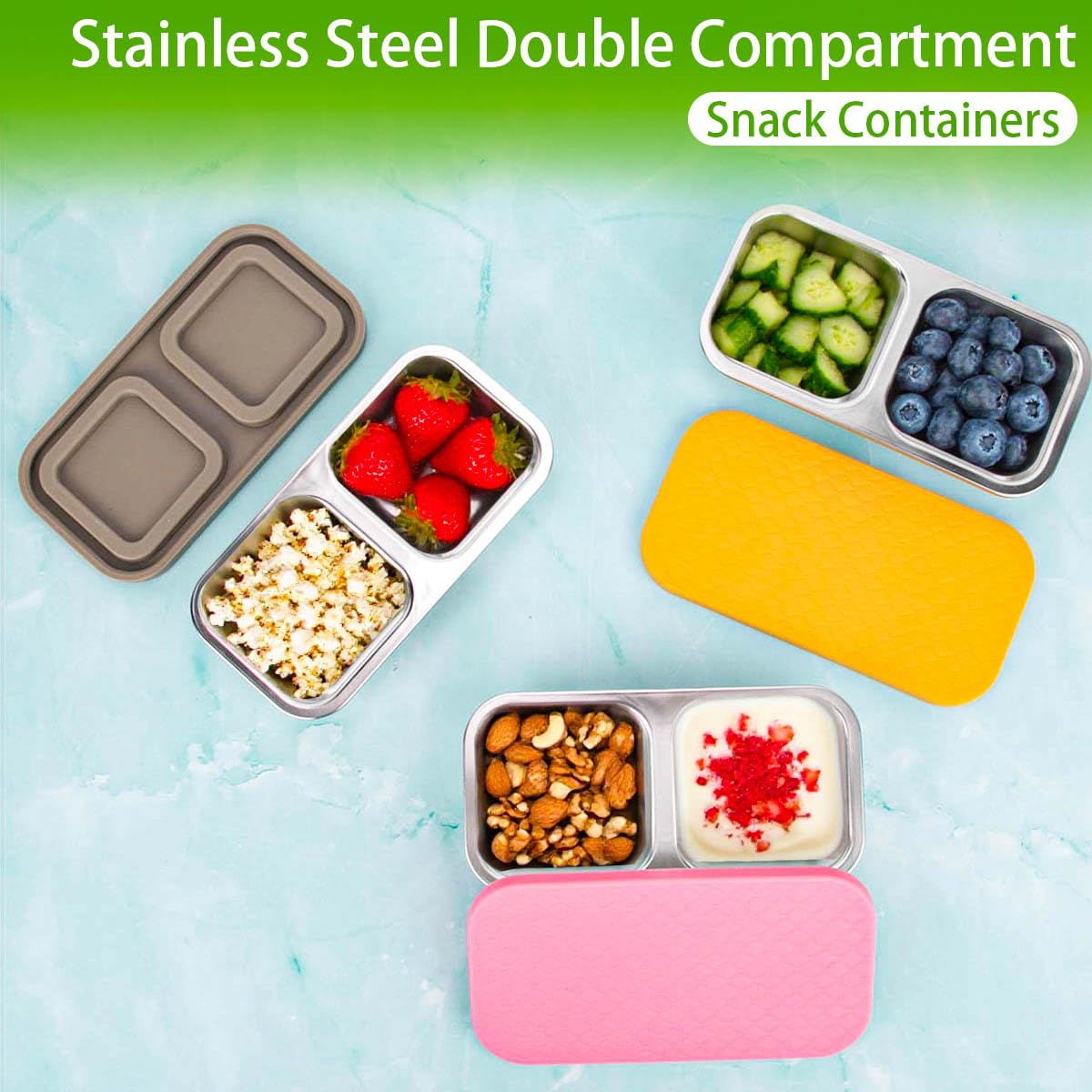 SUMERX dishwasher-safe stainless steel snack container for quick cleanup.