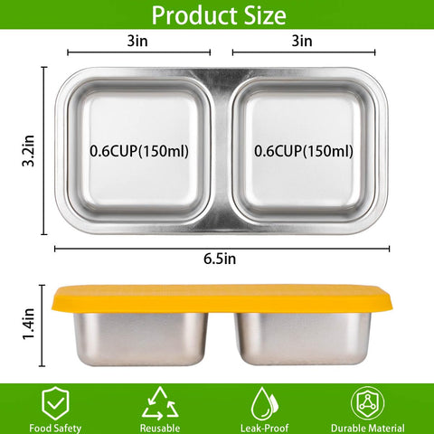 SUMERX leakproof double-compartment lid keeps dips and snacks separate during travel.