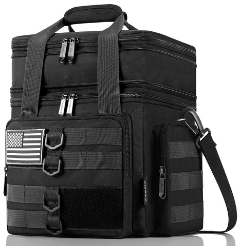 SumeStar tactical lunch box open top shows dual compartments for hot and cold meals.