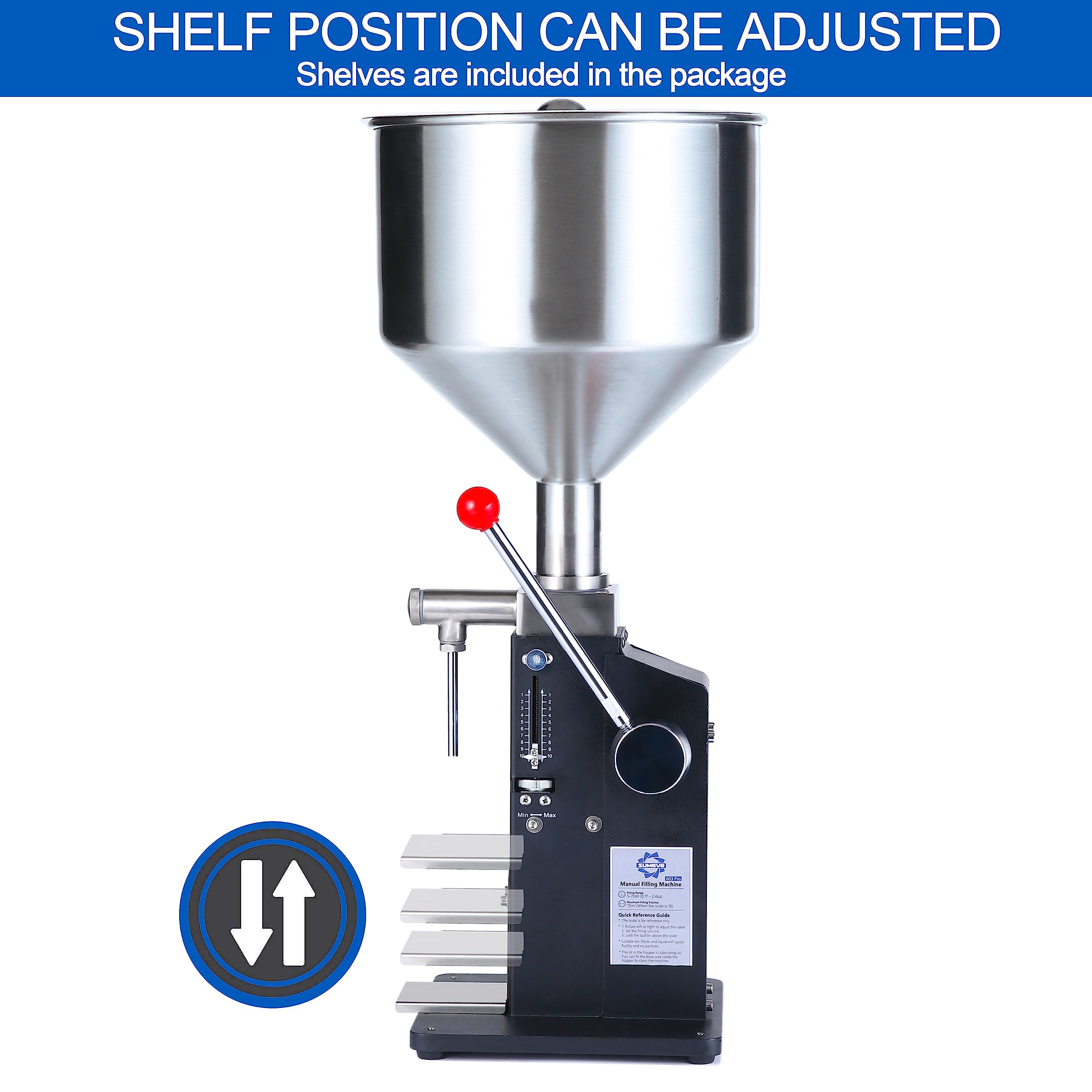 Sumeve A03 Pro scale reference enables easy volume adjustment.
