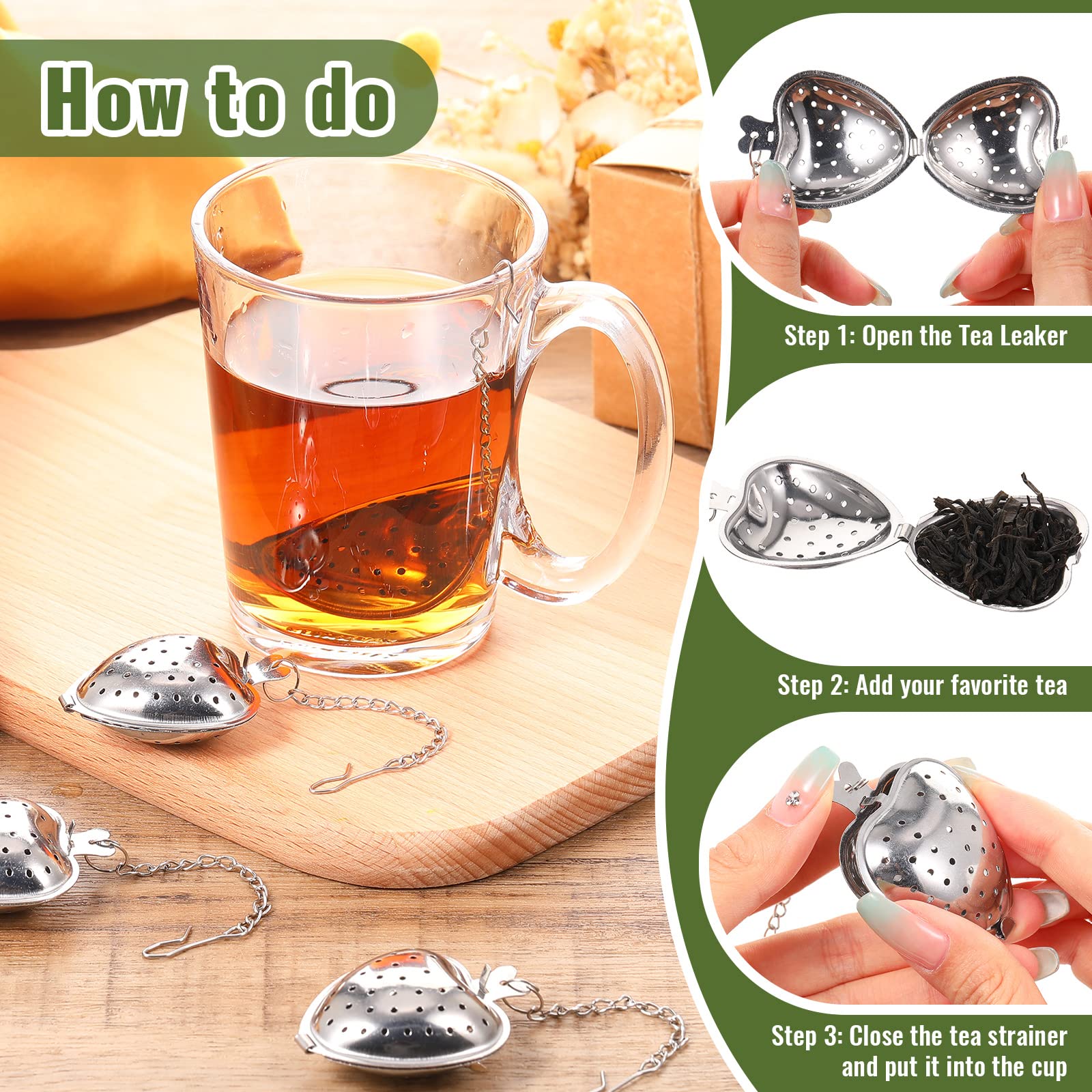 Sumind heart tea infuser hanging on cup rim for easy removal