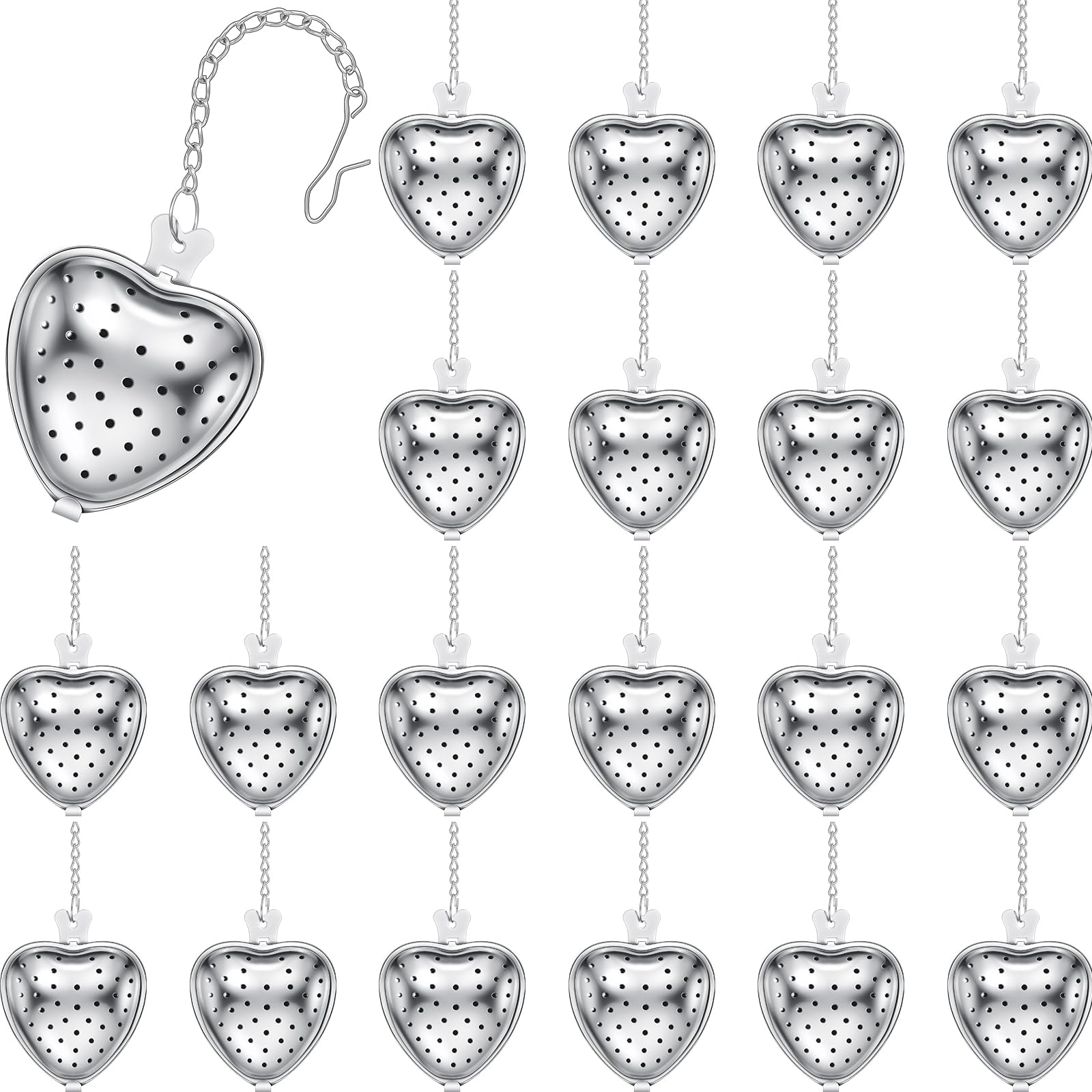 Sumind heart tea strainer in stainless steel keeps loose tea contained for a smooth brew