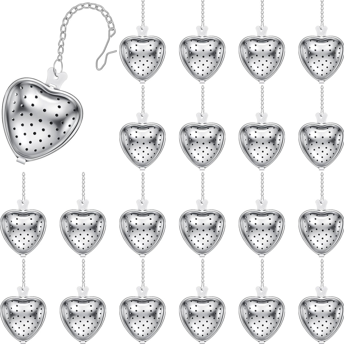 Sumind heart tea strainer in stainless steel keeps loose tea contained for a smooth brew