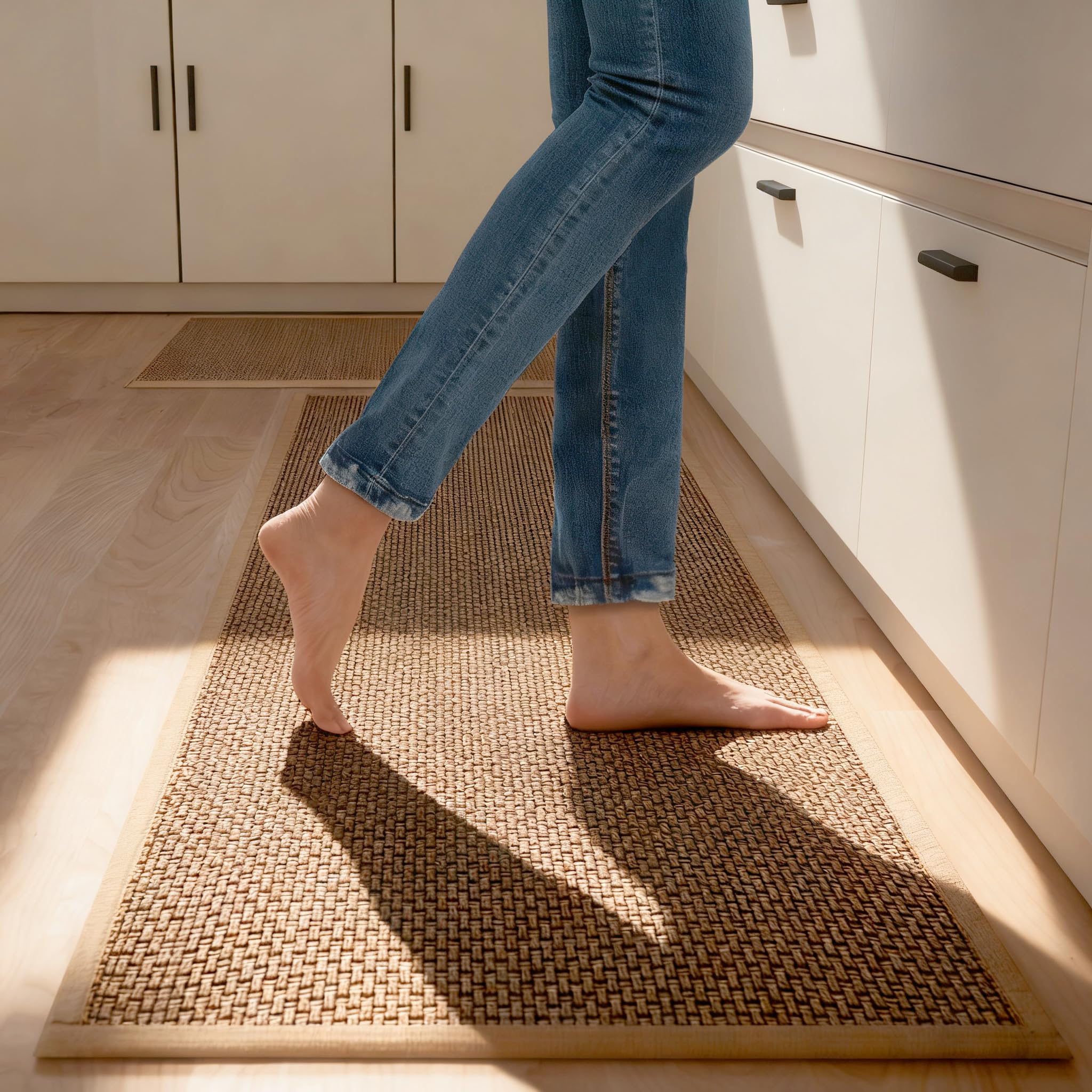 SUMLANS kitchen mat with absorbent surface to soak up spills