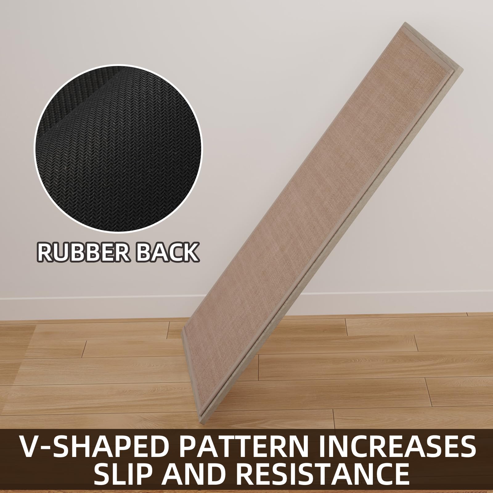Easy-clean SUMLANS mat, machine washable for quick maintenance.