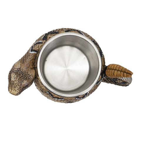SUMMIT COLLECTION high-detail resin mug mirrors a snarling serpent with lifelike texture
