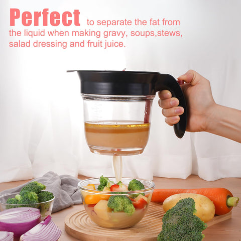 Sumteene fat separator showing clear scale for portion control