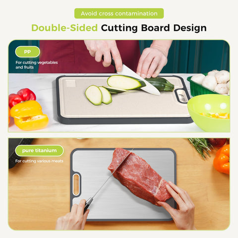 Sumzzz cutting board garlic and ginger grinding area for quick prep.