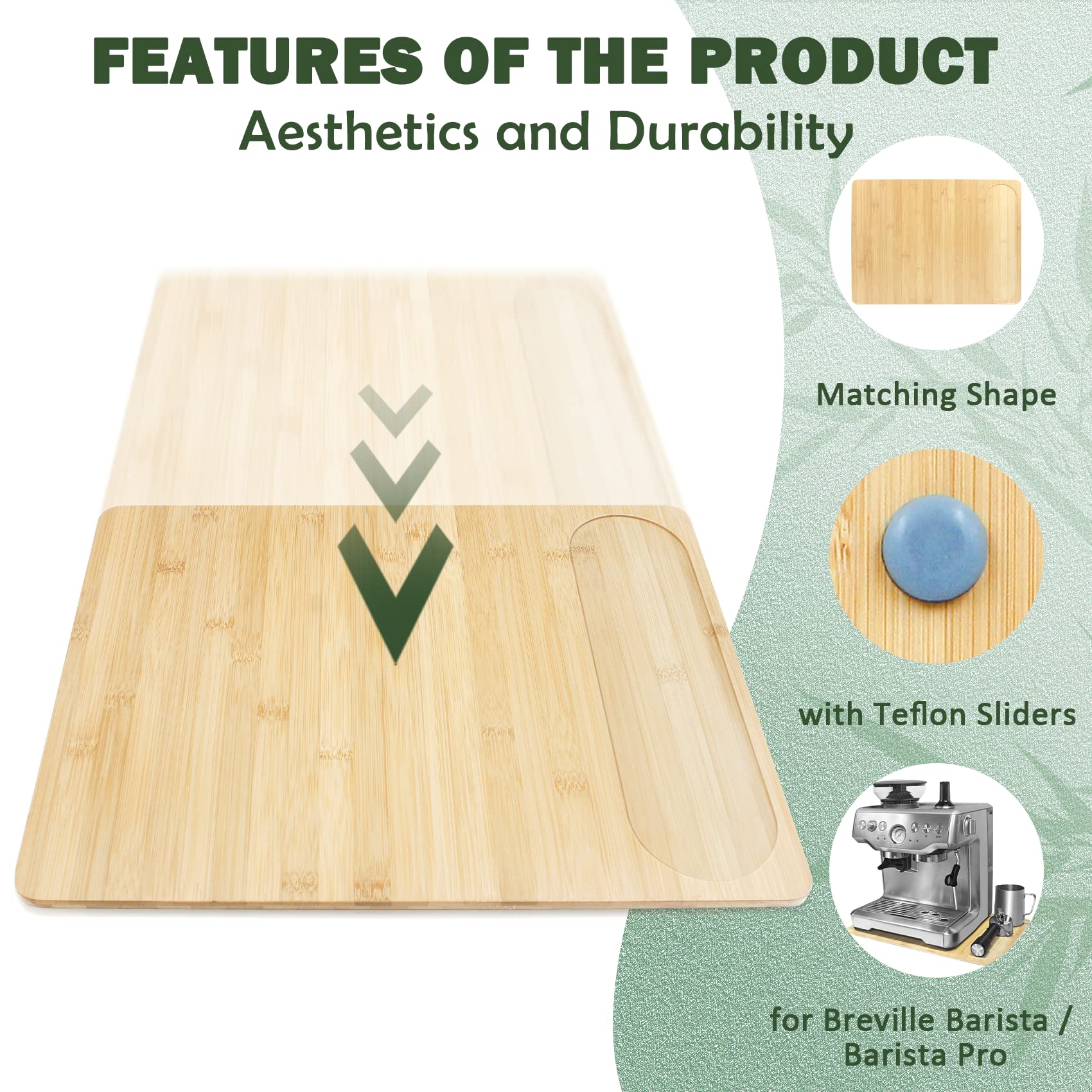 Sun3drucker bamboo slider side-organizer keeps espresso tools within reach