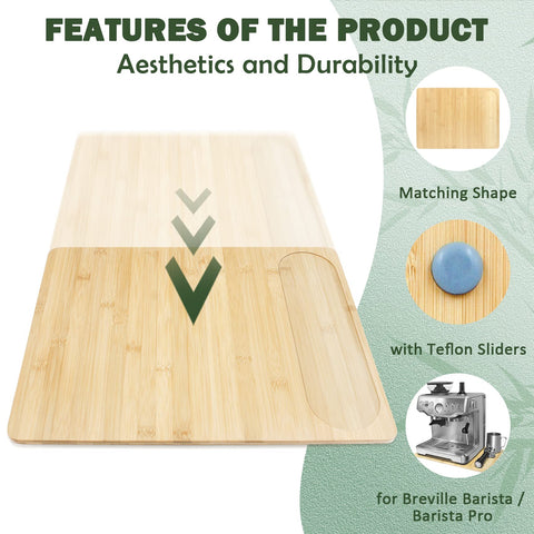 Sun3drucker bamboo slider side-organizer keeps espresso tools within reach