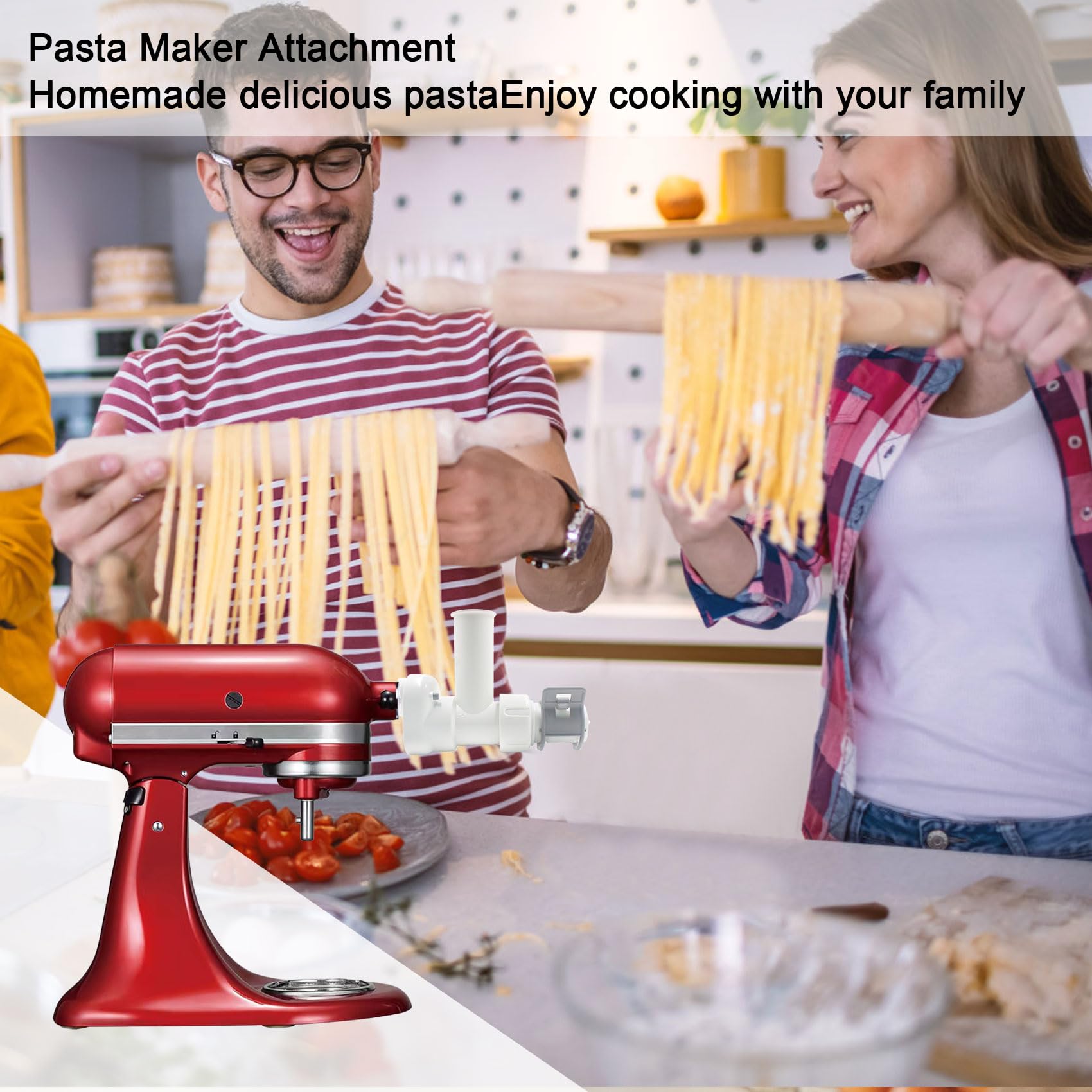 Sun3drucker spaghetti outlet for KitchenAid creates long strands quickly