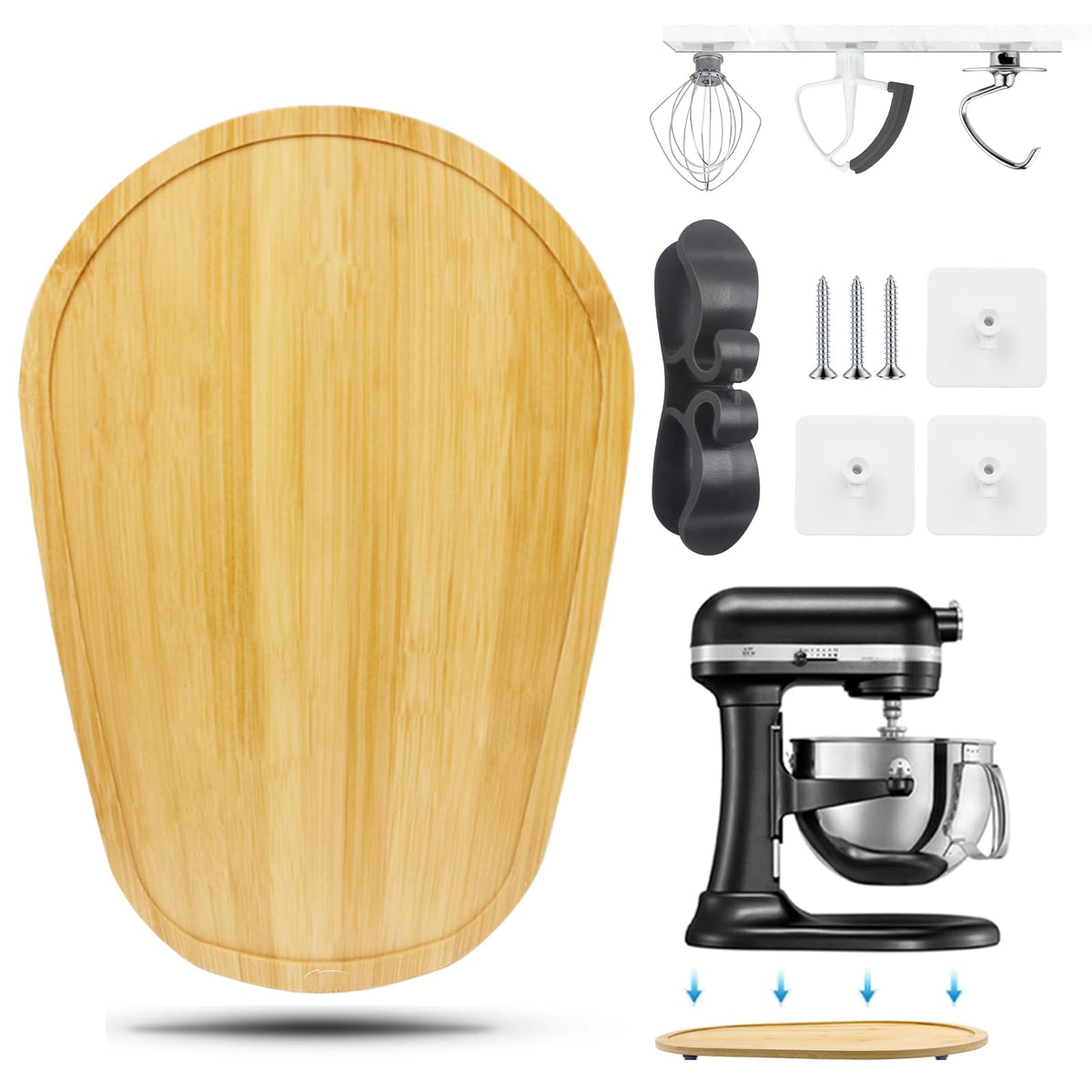 Sun3drucker sliding mat for KitchenAid 5-8 Qt glides smoothly and protects countertops