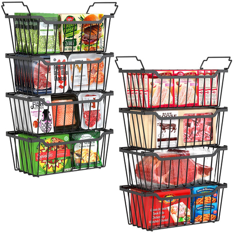 SUNALLY freezer bins front view stacked for easy access