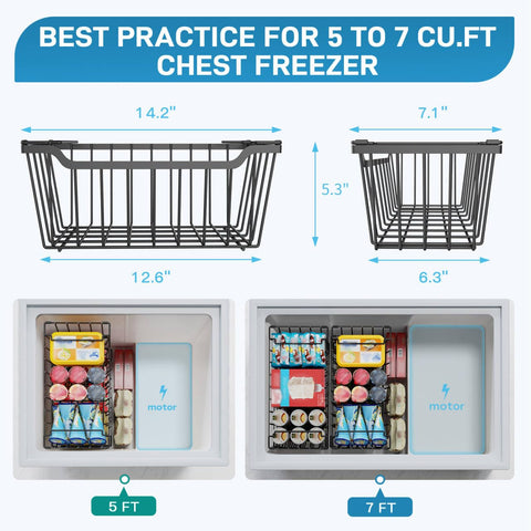 SUNALLY freezer bins side view shows compact, space-saving design