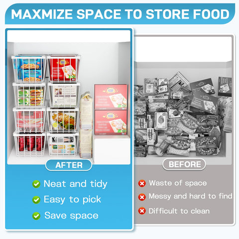 SUNALLY Freezer Storage Bins designed for freezing; maintain shape for produce and meals.