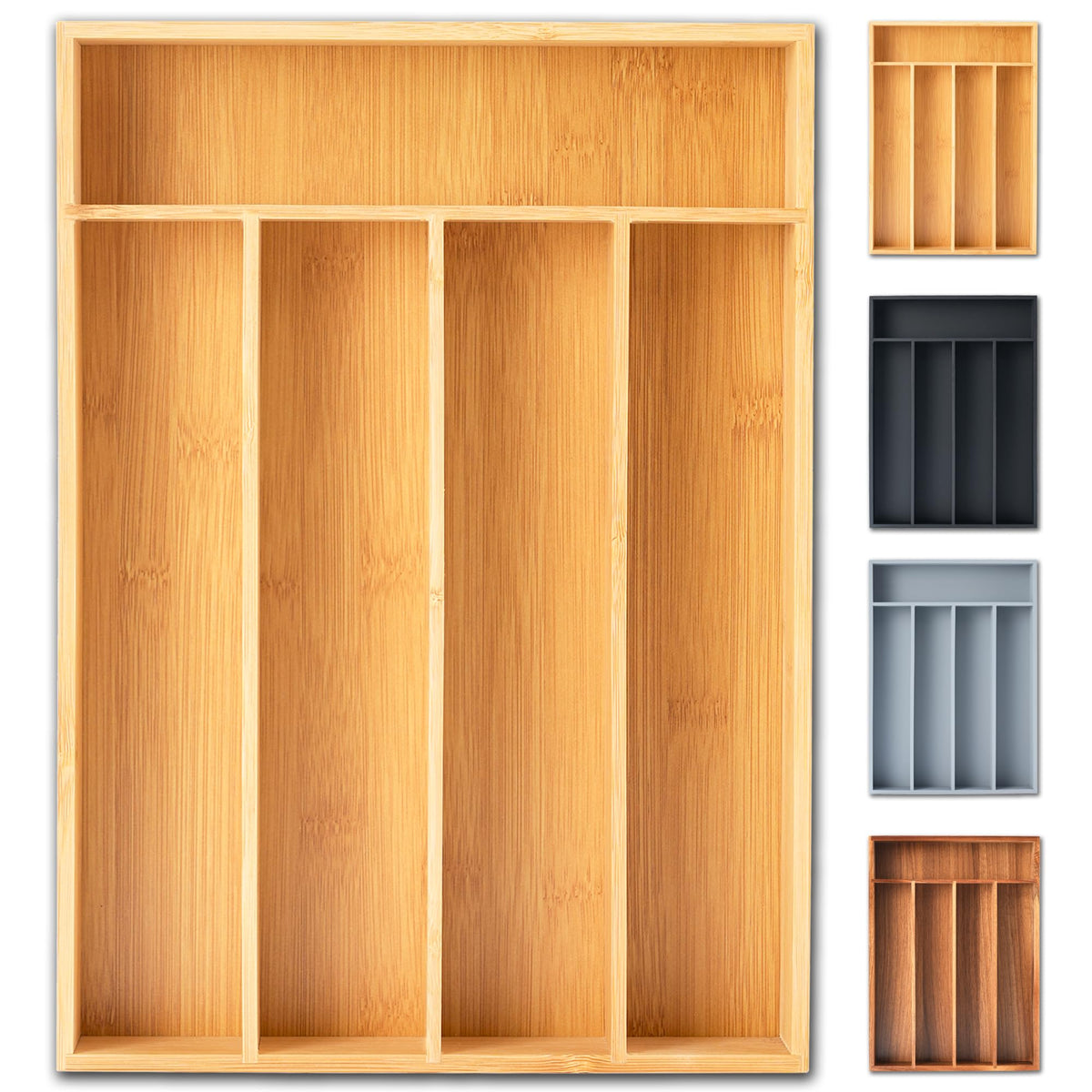 SUNBREATH Silverware Organizer in a 10-inch drawer for easy access