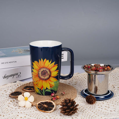 Sunddo 15oz tea mug designed for loose leaf tea servings