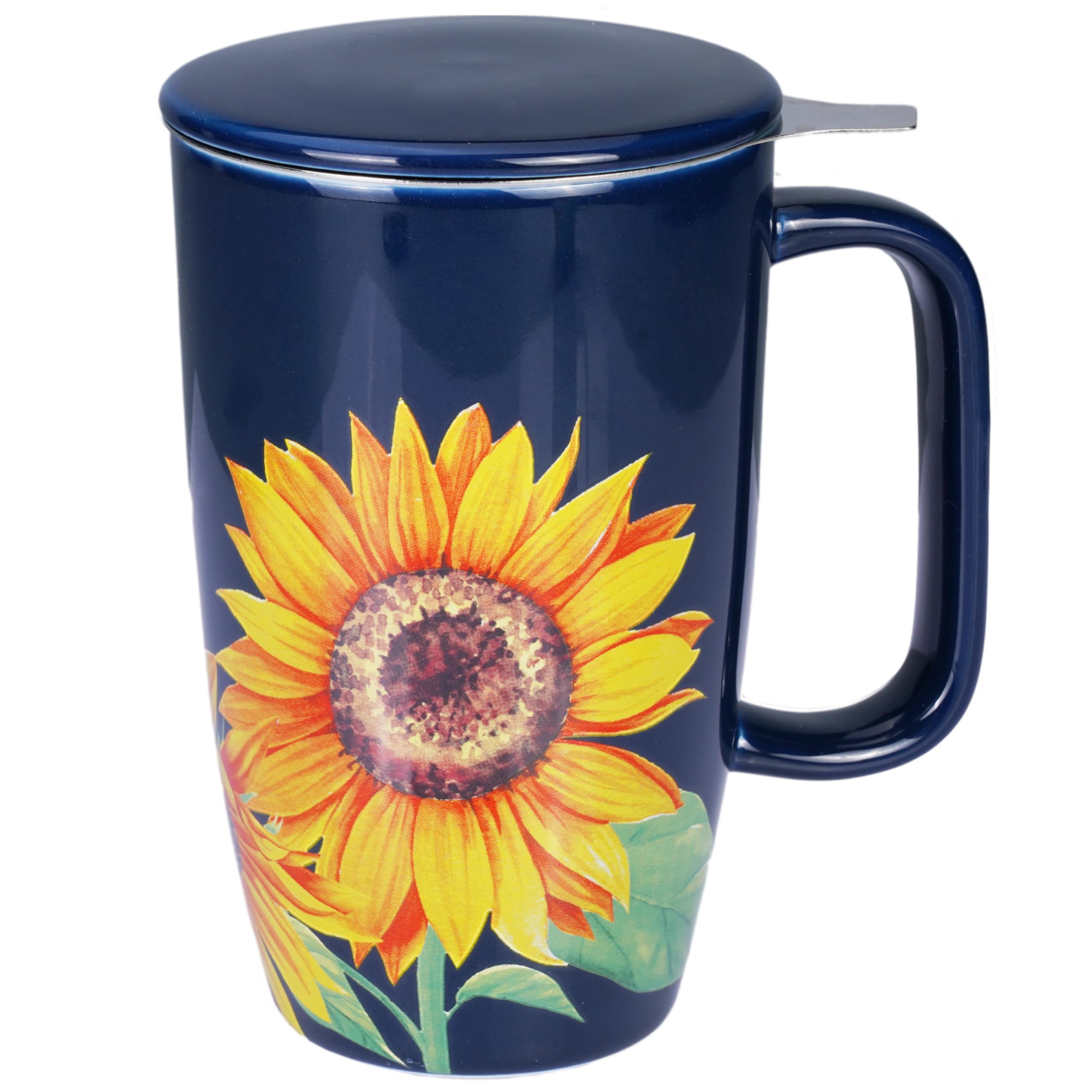 Sunddo sunflower tea mug with infusion for loose-leaf brewing