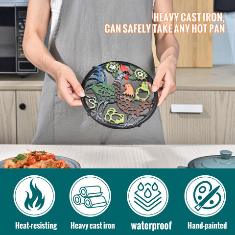 Sungmor decorative metal trivet enhances kitchen decor when idle