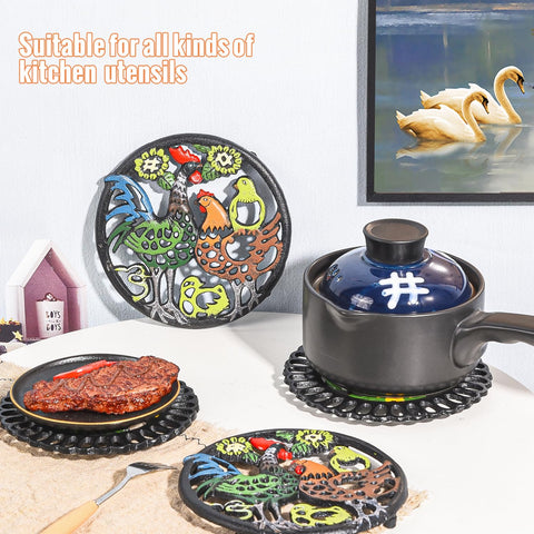 Sungmor heavy-duty cast iron trivet offers durability for daily cooking