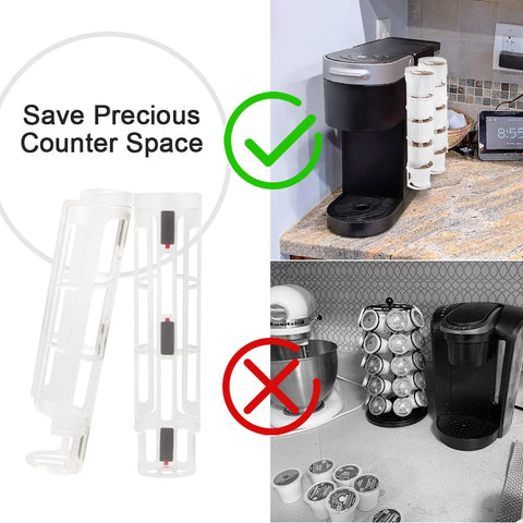 SUNGRACE K-Cup Holder mounts on wall or cabinet to save space.