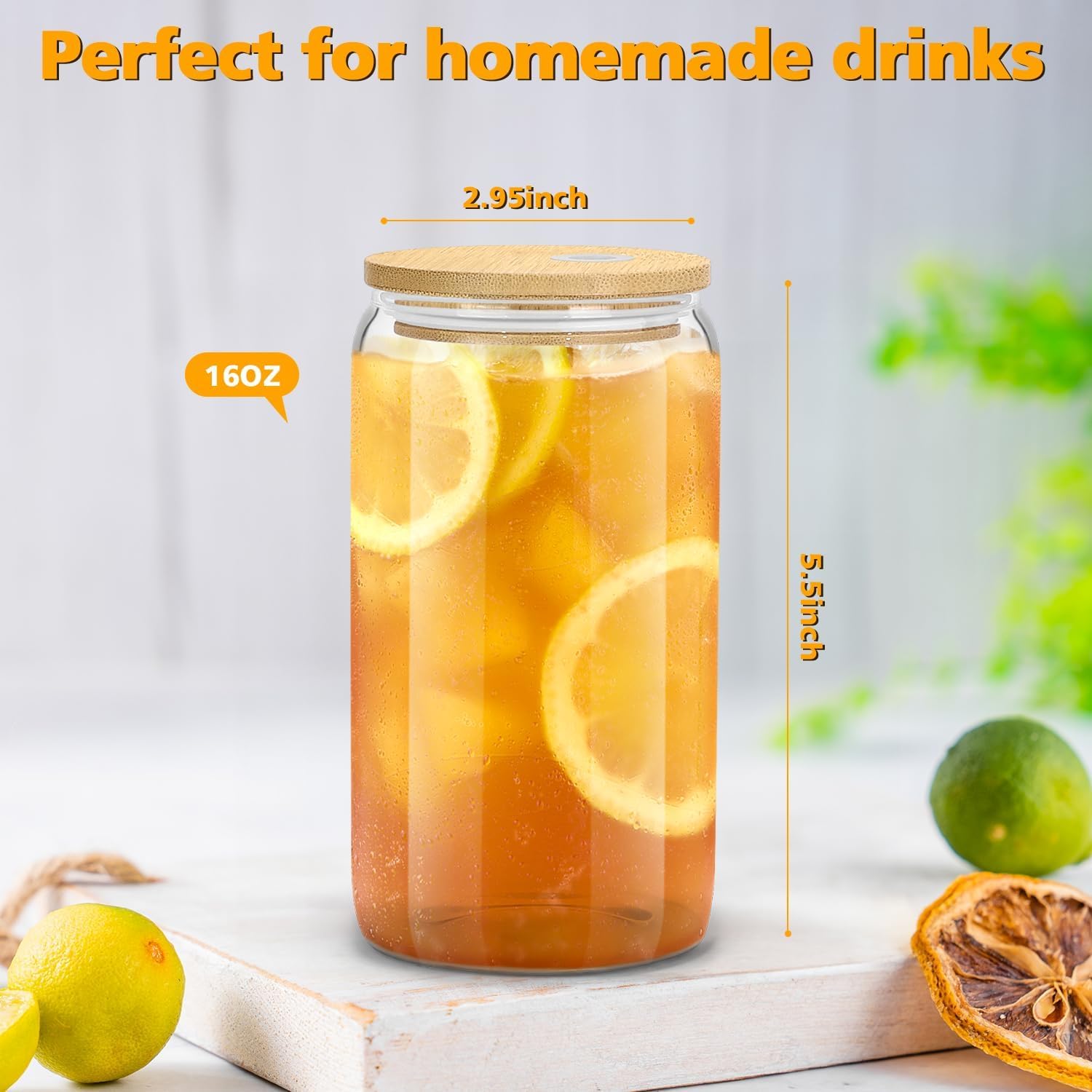 Sungwoo crystal clear 16oz glass cup showcases colorful drinks beautifully.