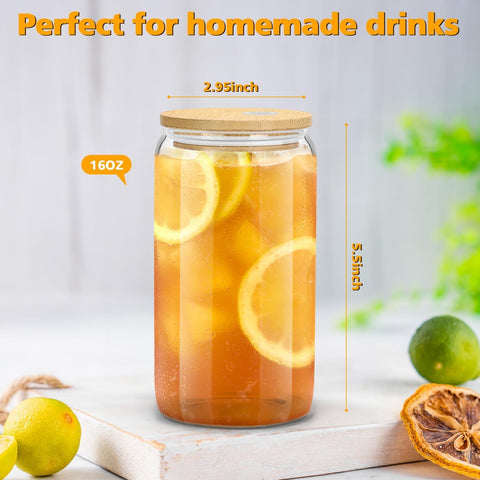 Sungwoo crystal clear 16oz glass cup showcases colorful drinks beautifully.