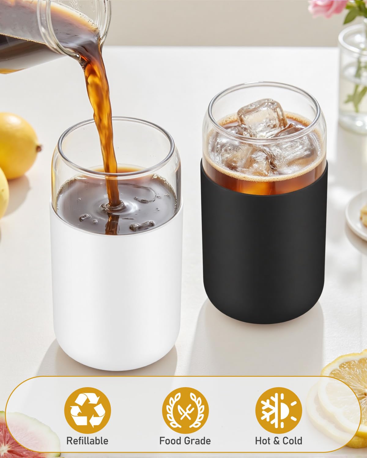 Sungwoo multipurpose glass cups suitable for coffee, juice, and cocktails