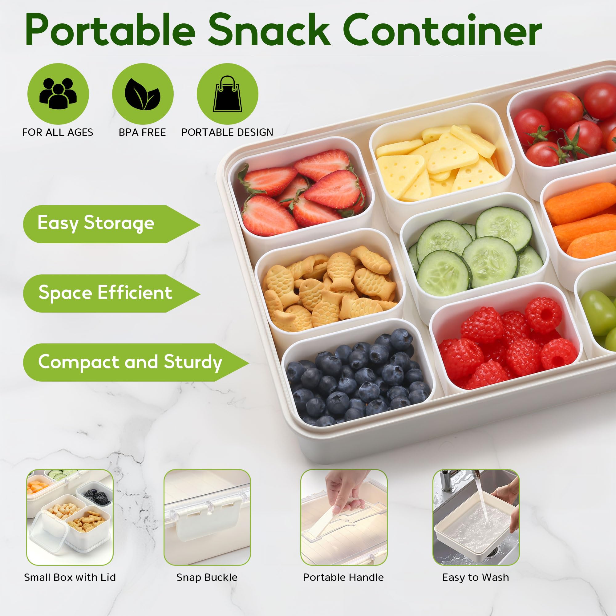 Sunhanny Snackle Box clear lids let you see contents instantly.