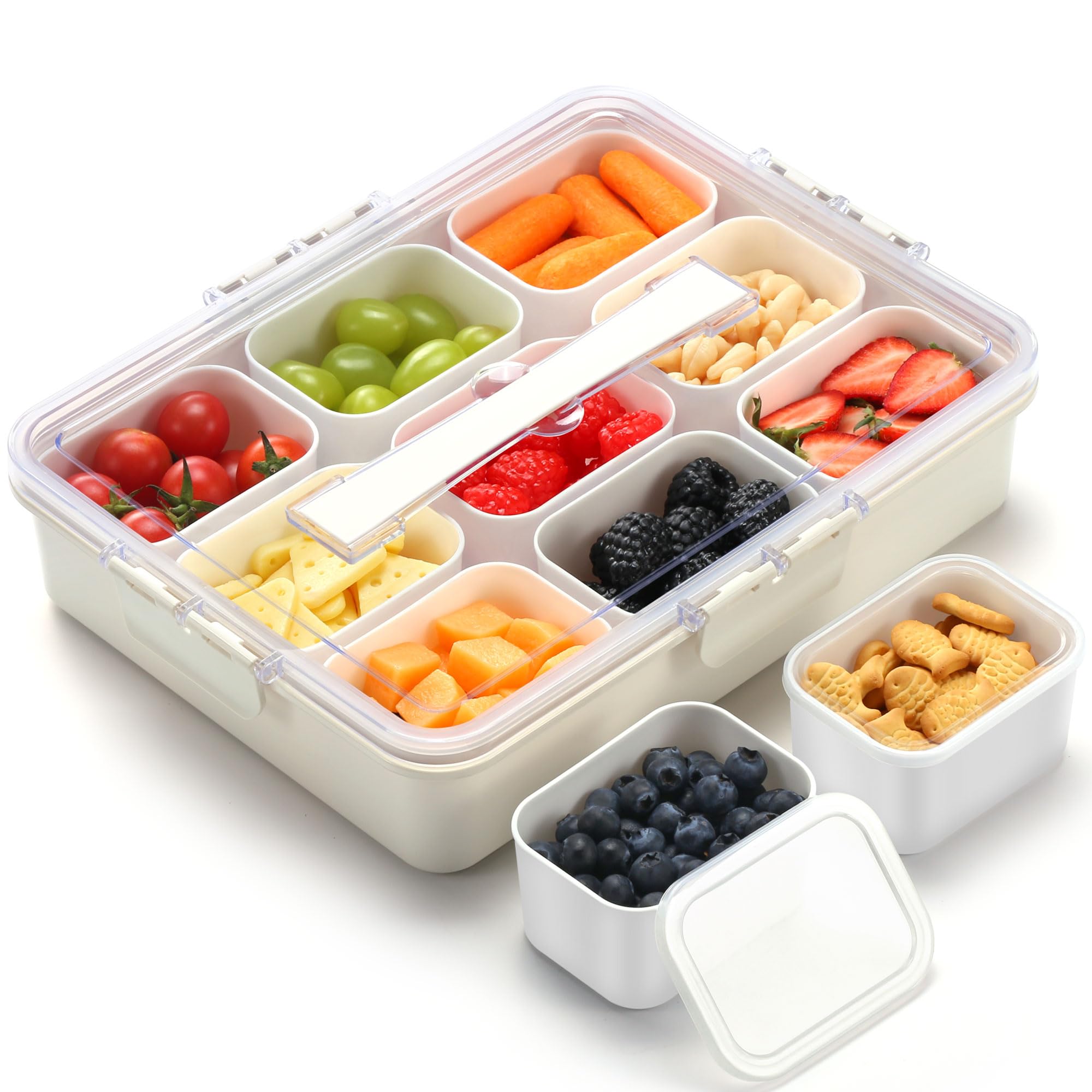 Sunhanny Snackle Box with nine compartments keeps snacks organized on the go.