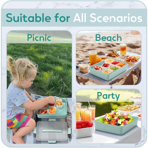 Sunhanny Snackle Box is a portable snack tray ideal for travel and parties.