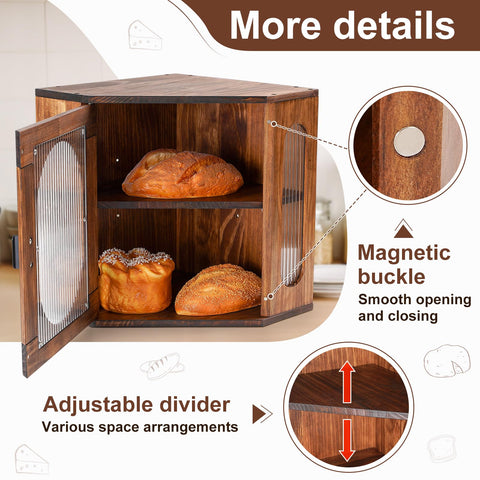 Sunhoo bread box acrylic window front view shows contents while preserving freshness