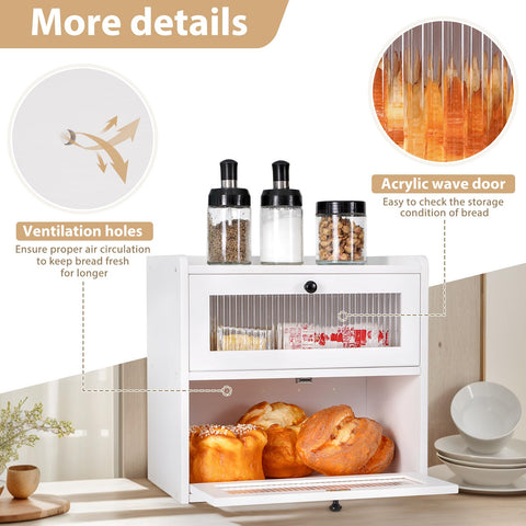 Sunhoo bread box door closed highlighting magnetic seal for freshness