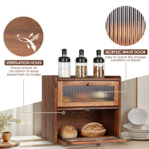 Sunhoo bread box flat-top design provides extra counter space