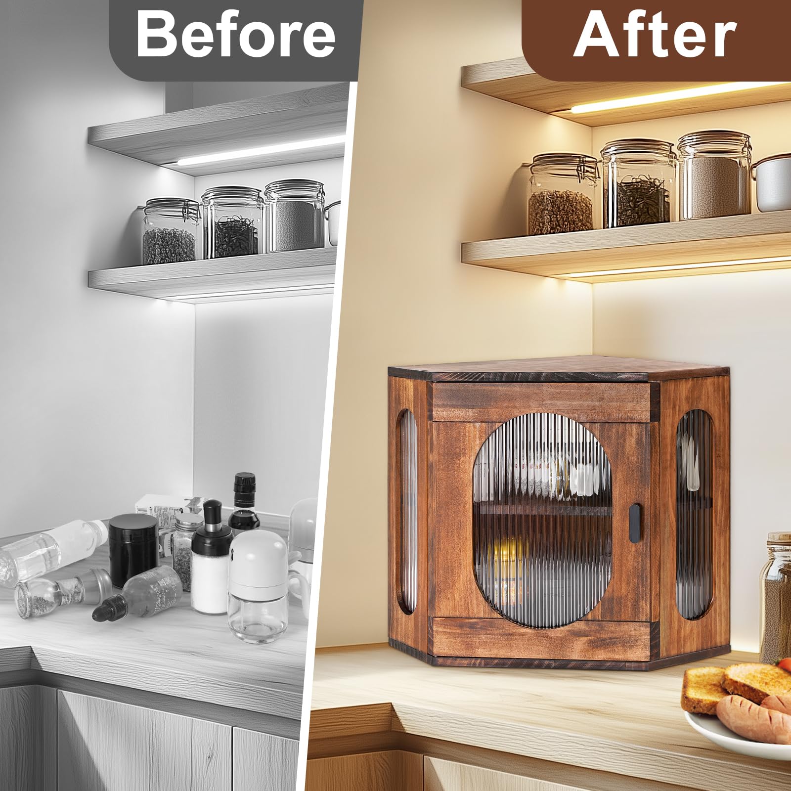 Sunhoo bread box flat top offers extra storage space on the kitchen counter