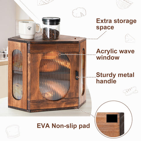 Sunhoo bread box interior divider adjustable to fit small rolls or large loaves