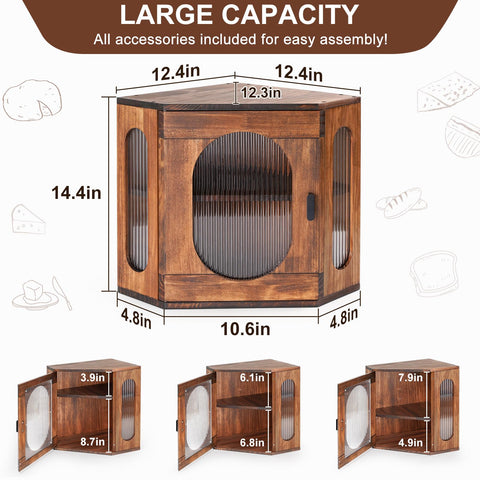 Sunhoo bread box magnetic closure and metal handle provide easy, secure access