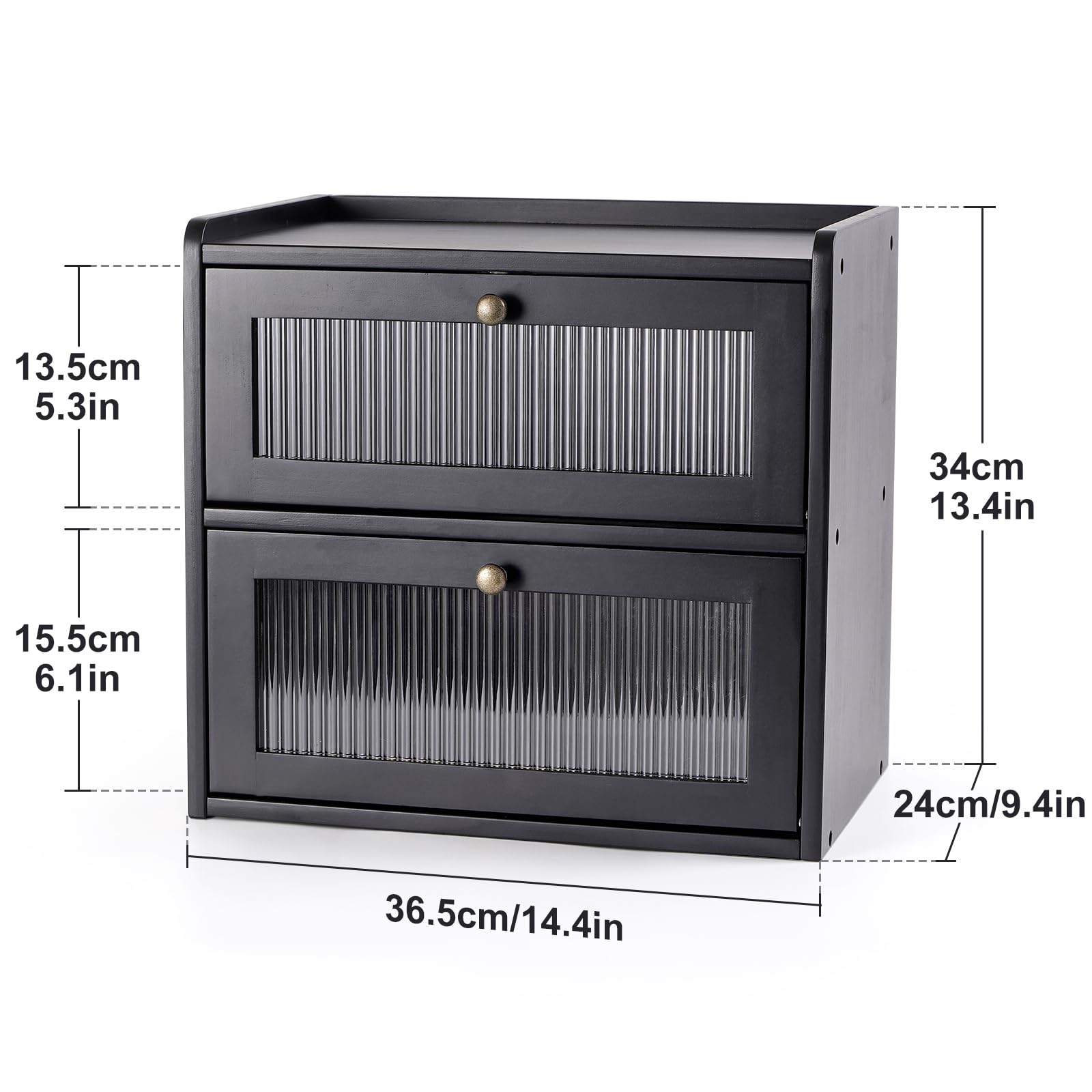 Sunhoo bread box two-layer design for organized storage