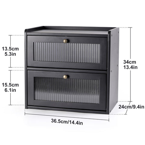 Sunhoo bread box two-layer design for organized storage