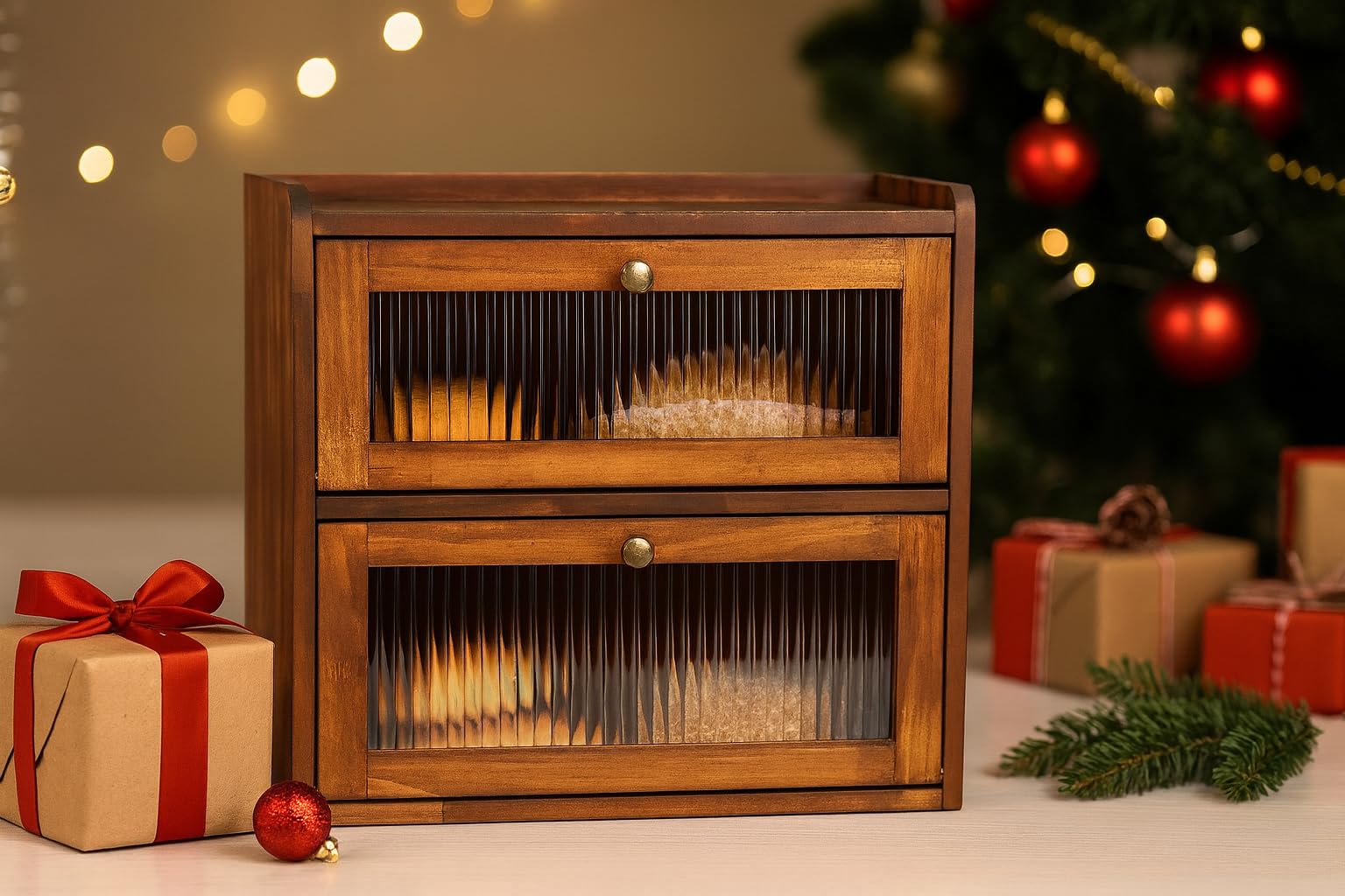 Sunhoo bread box back ventilation holes balance humidity for fresher bread.