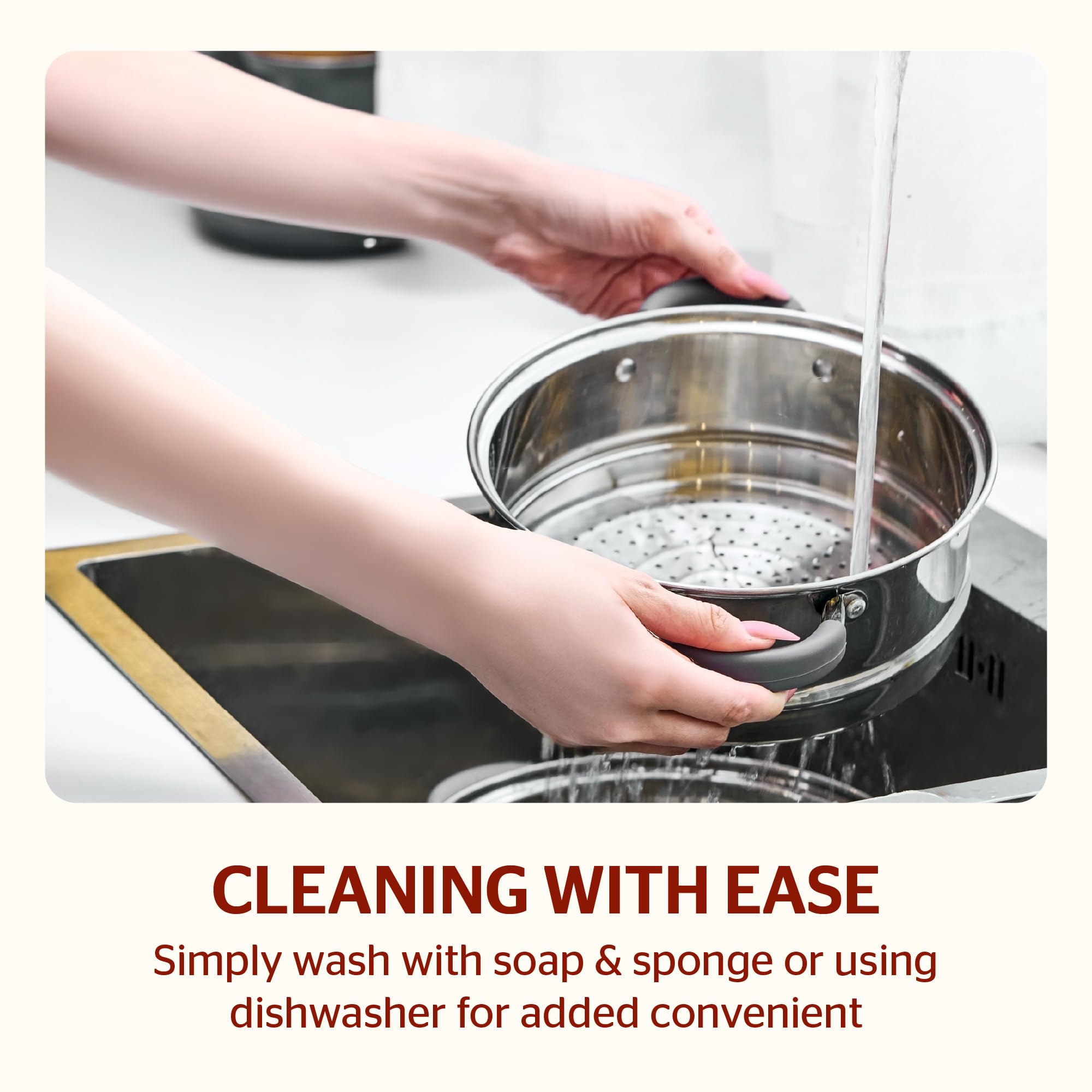 Sunhouse dishwasher-safe pot for quick cleanup after meals.