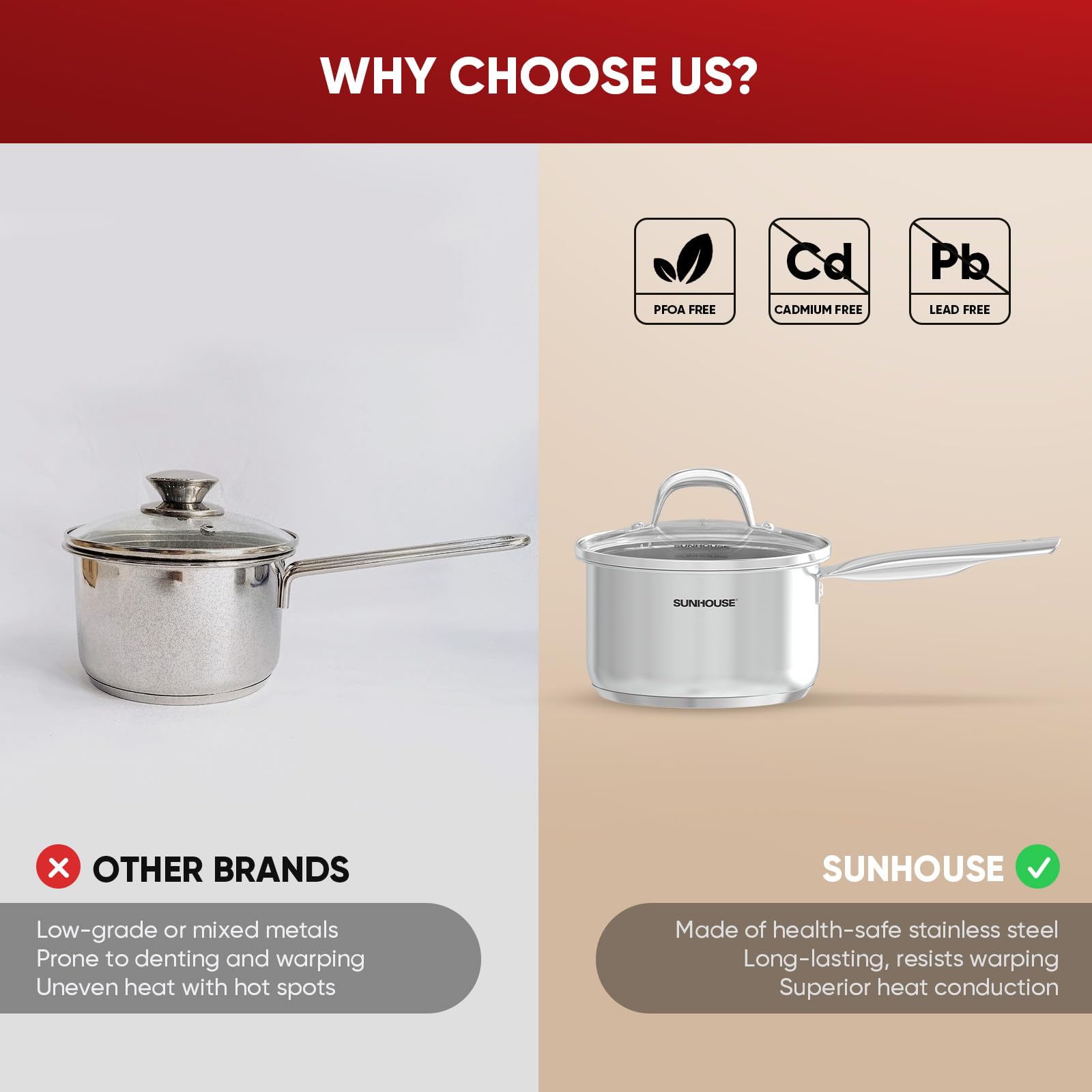 Sunhouse 3-quart pan fits compact kitchens without sacrificing performance.