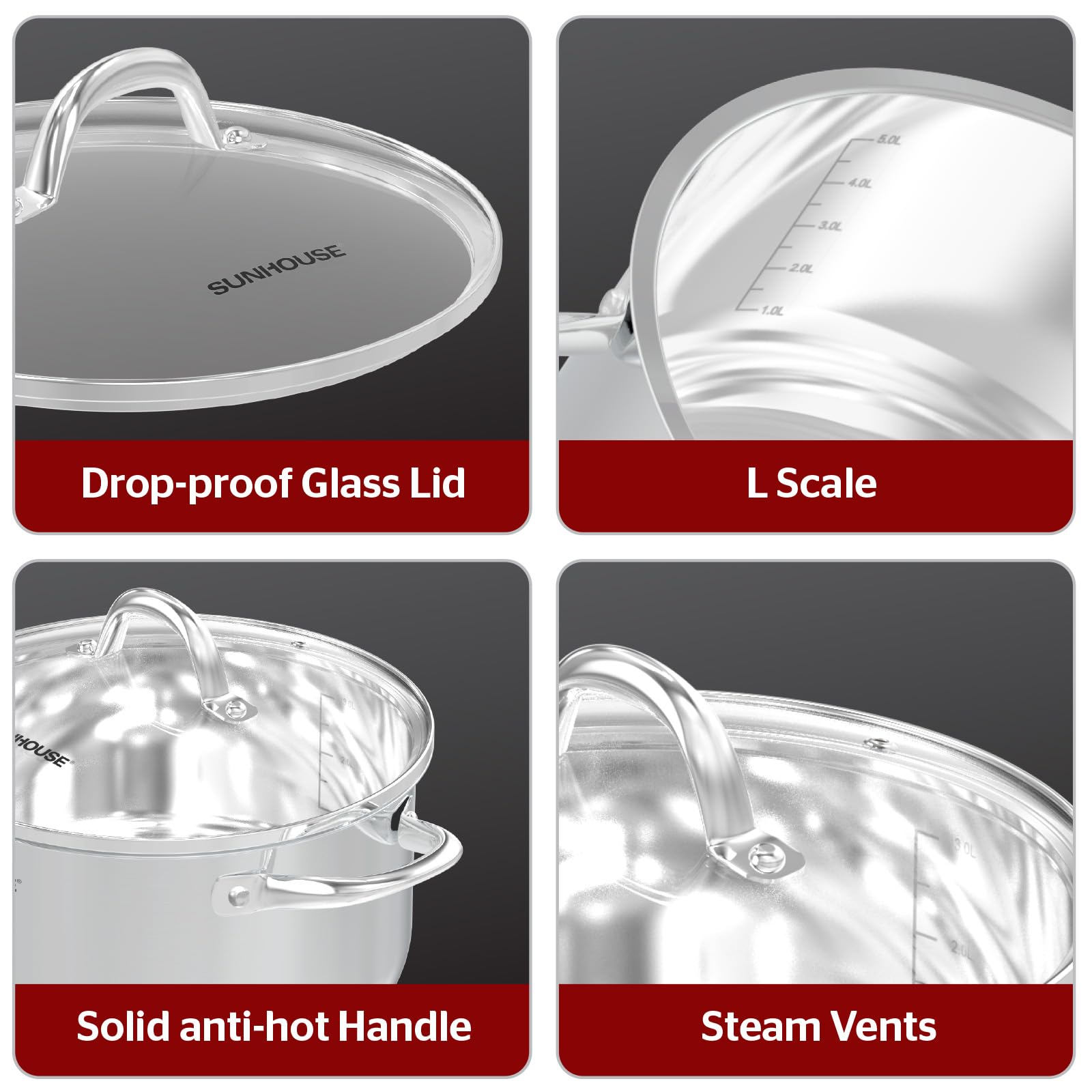 Sunhouse large-batch stock pot ideal for soups and canning.