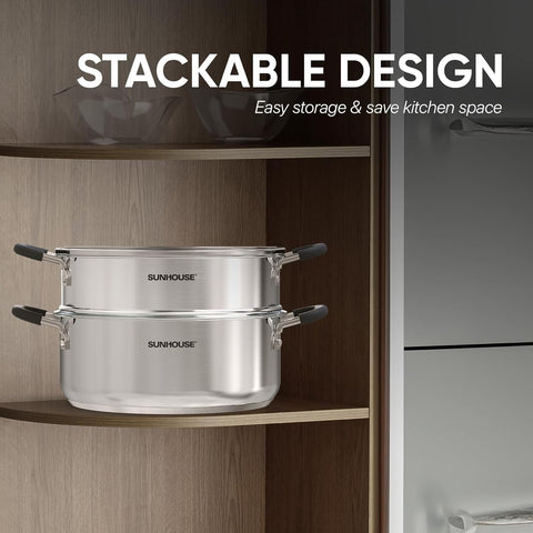 Sunhouse two-tier steamer is perfect for veggies and seafood.