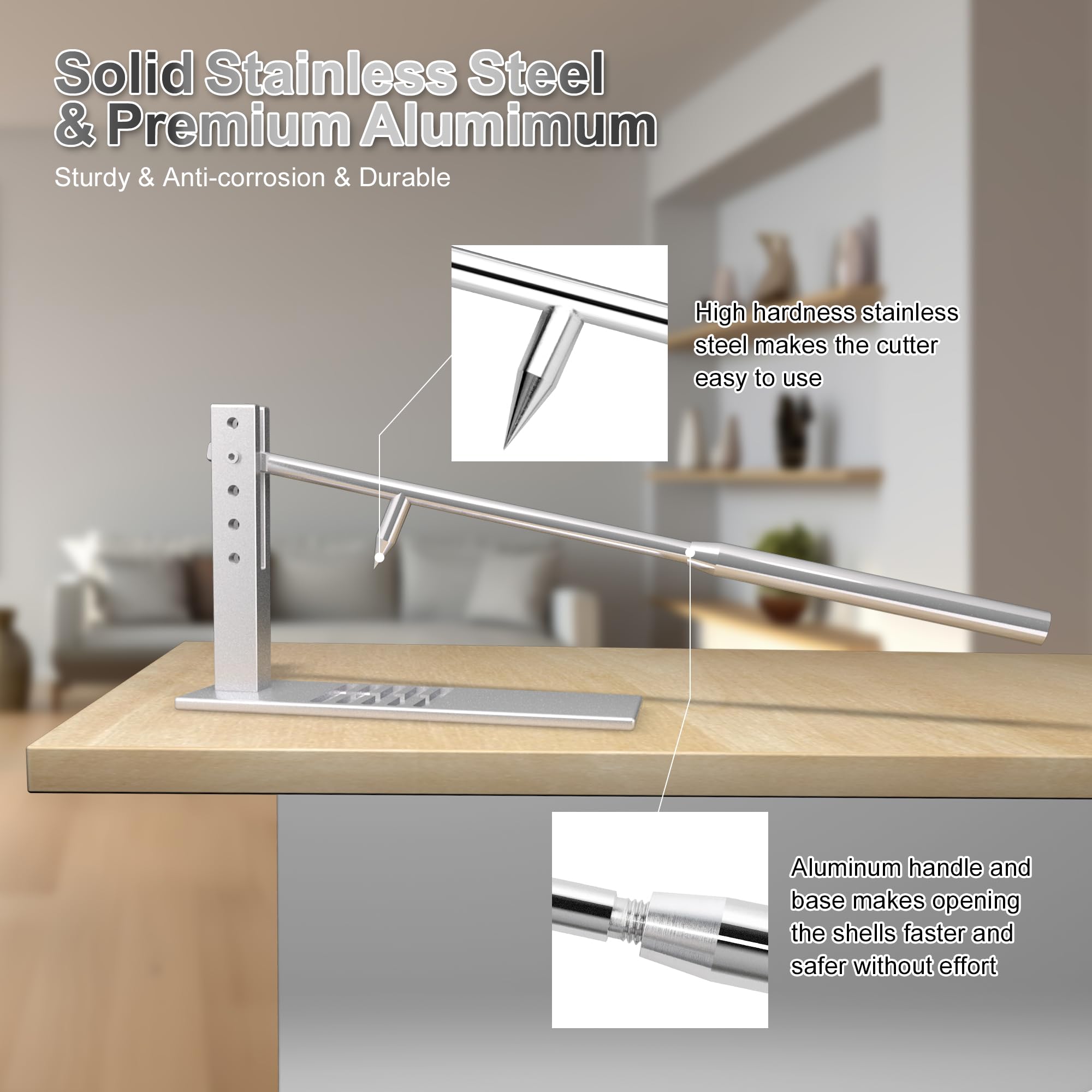 Suninlife oyster shelling knife included for precise initial cut